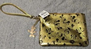 Disney Minnie Mouse Golden Wristlet & Gold Minnie Mouse Keychain  - Picture 1 of 5