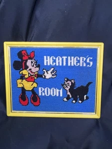 Vintage Minnie Mouse Heathers Room Crosstitch Needlepoint Disney Wall Decor - Picture 1 of 6