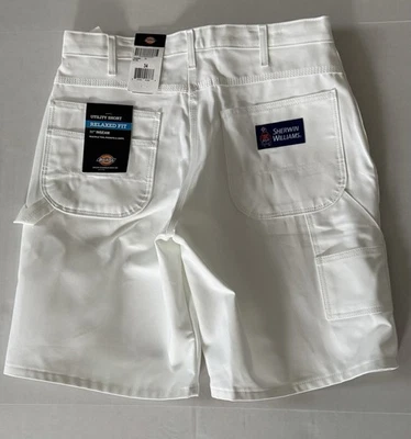 Dickies Sherwin Williams Carpenter Painter Shorts Utility Work White Size 34 - Image 1 of 4
