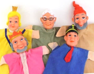 Mr. Rodgers Neighborhood Hand Puppet Lot 5 Vintage Play Toy Theater King Queen - Picture 1 of 12