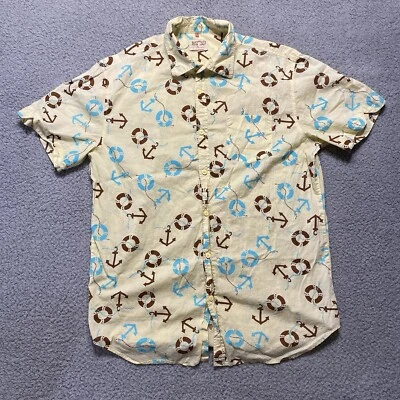 Lost At Sea Yellow AOP Life Ring & Anchor Hawaiian Short Sleeve Button Up Shirt - Изображение 1 из 4
