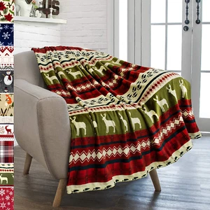 Cozy Red Christmas Fleece Throw Blanket - Soft & Warm 50x60 for Winter - Picture 1 of 12