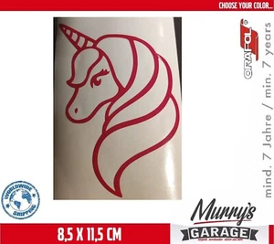 Einhorn Aufkleber - 85x115mm - Unicorn Sticker, Decal, Einhornkopf Autocollant - Picture 1 of 47