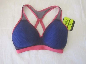 Wacoal Soft Cup Racerback Sports Bra 856234 Blue Heather 32C MSRP $48 NWT - Bild 1 von 5
