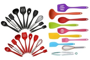 10 Stück Silikon Kochgeschirr Utensilien Set Küche Kochen Schaufel Löffel Schaber - Bild 1 von 5