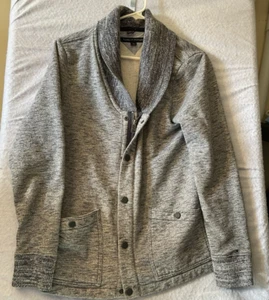 Tommy Hilfiger Sweatshirt Jacket SZ MEDIUM Snap Baseball White blue YGW-SHW - Picture 1 of 16