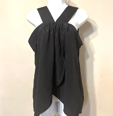 NWT $ 225 RACHEL ZOE Black  Silk Sleeveless Drape Top 8 - image 1 of 4