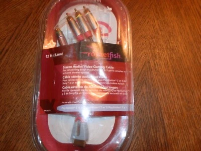 Rocketfish Stereo Audio/Video Gaming Cable 12ft for PS2 and PS3 (Red and Gray) - Image 1 of 4