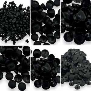 Black Screw Pozi Phillips Cover Caps Snap On Gloss Matt Bifix 5mm Holefix - Picture 1 of 12