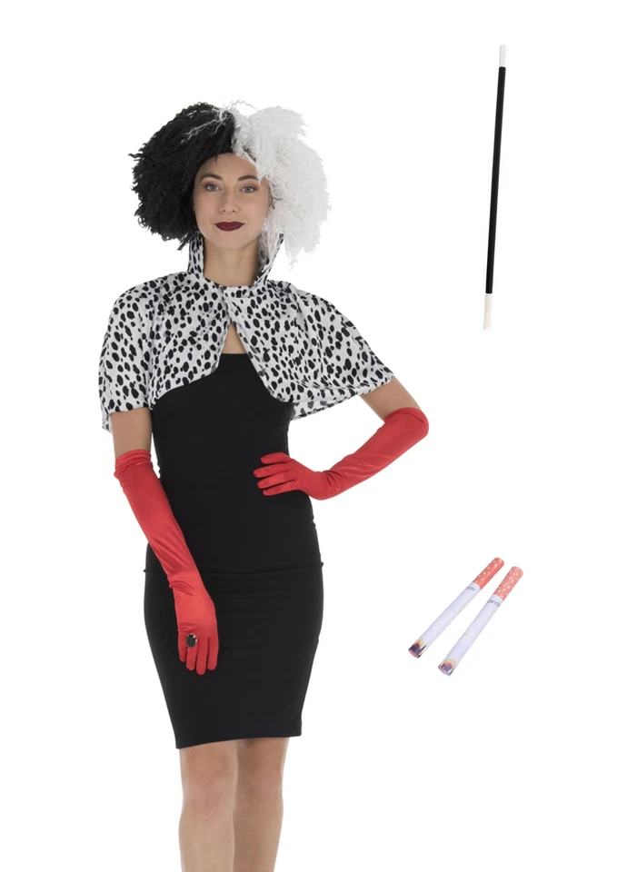 Zac's Alter Ego Fancy Dress/Halloween 5 Piece Instant Dalmation Dog Lady Set