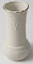 Vintage Off-White Porcelain Flower Bud Vase - Elegant Grapevine Design - 6" Tall