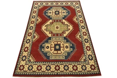 Kazak Rug 6’2” x 8’10” Red Wool Tribal Hand-Knotted Oriental Carpet - Image 1 of 4