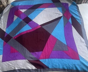 Bill Blass Silk Scarf  Bold Colors  in a Graphic Print Mid Century Vintage - Picture 1 of 8