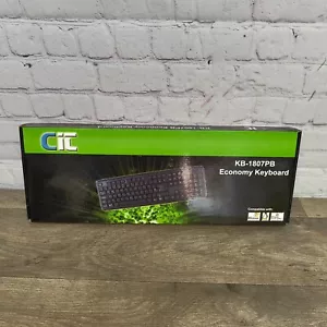 Retro Black PS/2 Keyboard - CIT KB-1807PB - 6 Pin PS/2 Connector - Brand New - Picture 1 of 6