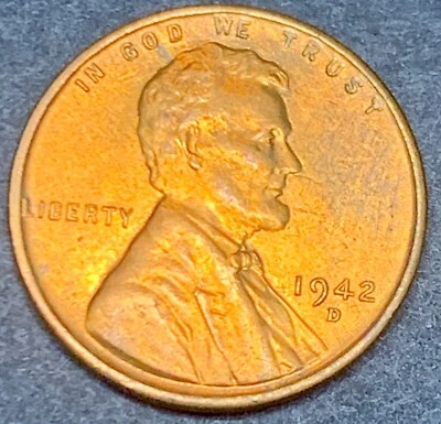 GEM BU Uncirculated Nicer Low Mintage 1942 D Lincoln Wheat Cent -SP177 - Image 1 of 2