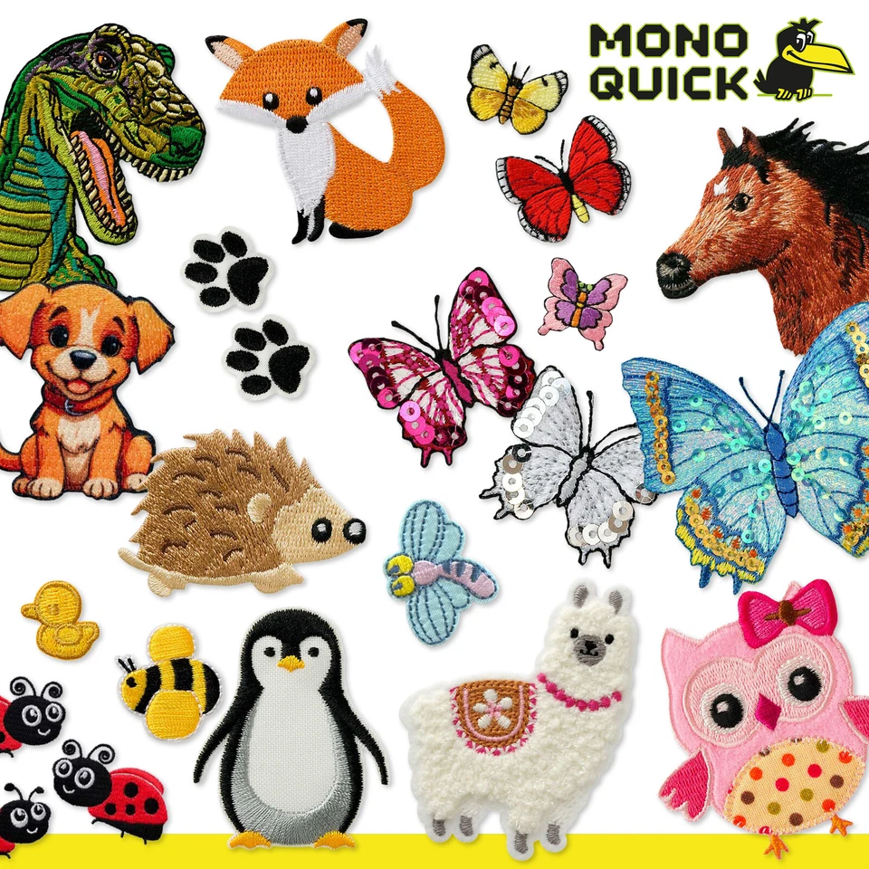Mono-Quick Patches Aufbügler Applikationen Flicken Aufnäher Tiere Kindermotive - Bild 1 von 1