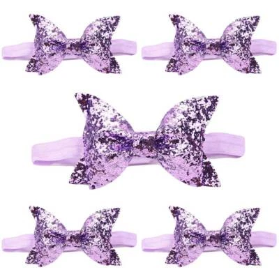 5 PIEZAS Diadema Brillante Lazo Elástico Brillo Lentejuelas Bebé Niño Niña Foto 1 de 4