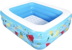 185cm × 148cm × 56cm Inflatable Pool with Inflatable Soft Floor, Cool Summer ... - Picture 1 of 9