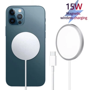 15W Fast Wireless Charger For 14 13 12 11ProMaxMini MagSafe Apple iPhone MagSafe - Afbeelding 1 van 12