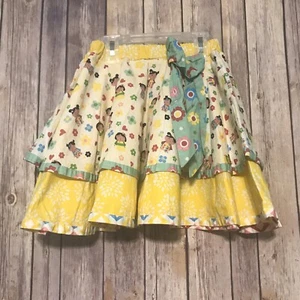 Jelly The Pug Summer Lined Girls Skirt Flowers Hearts Kokeshi Mia 6x 6 - Picture 1 of 2