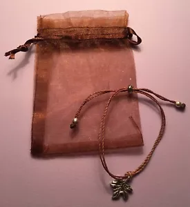 Silver & Brown Adjustable Leaf Bracelet - Picture 1 of 6