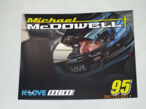2017 MICHAEL McDOWELL #95 K-LOVE NASCAR POSTCARD Cover