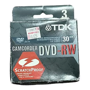 5 x TDK Camcorder DVD-r 30 min. 1,4 GB 2x speed Scratch Proof - Picture 1 of 3