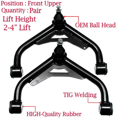 Front 2-4'' Lift Upper Control Arms Fits Chevy Silverado GMC Sierra 2500 3500 HD - Image 1 of 4