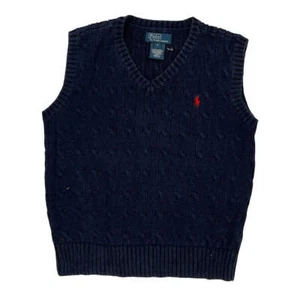 Age 6 Ralph Lauren Sweater Vest - XS Navy Cotton - Picture 1 of 9