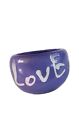 M 52mm PURPLE Vintage LUCITE Dome Resin Acrylic White Love Chunky Ring Jewellery