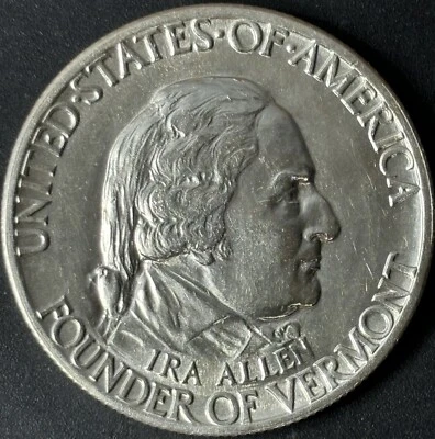 1927 50¢ Vermont Commemorative Half Dollar - Raw Uncirculated - See Pictures - Image 1 of 3