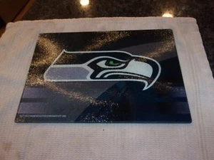 NFL Seattle Seahawks Glass Cutting Board / Glass Decor 14" x 8” - Picture 1 of 6