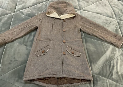 Ray Cousin Cassin Sudadera con Capucha Espiga Pata de Gallo Cremallera Botón Chaqueta Completamente Forrada Foto 1 de 4