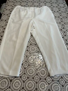 Emma James Off White Ivory Women's Dress Pants Wrinkle Resist Sz 18W Mach Wash - Picture 1 of 11