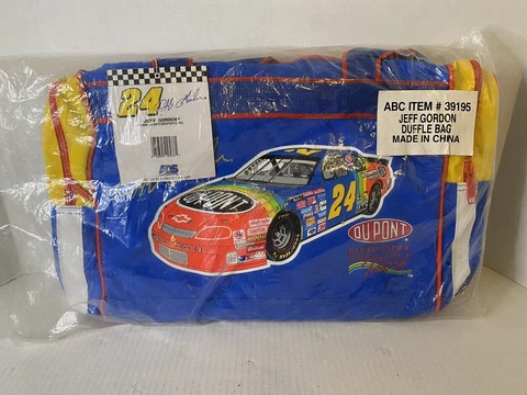 Vintage 1996 Jeff Gordon DuPont 24 NASCAR Duffle Bag MultiColor 18"x10" Cover