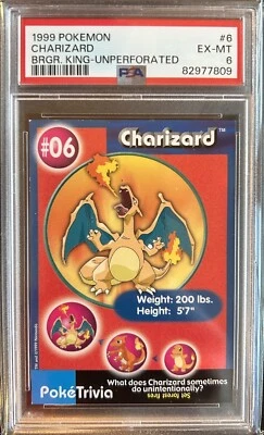 1999 Pokemon Burger King UnPerforated Charizard #6 - PSA 6 - Image 1 of 2