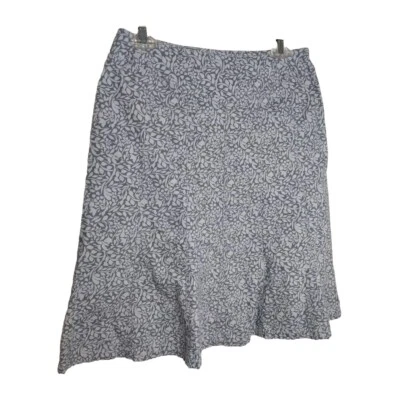 Sigrid Olsen Women's Charcoal Grey Floral Pattern A-line Skirt Size 6  - Image 1 of 4