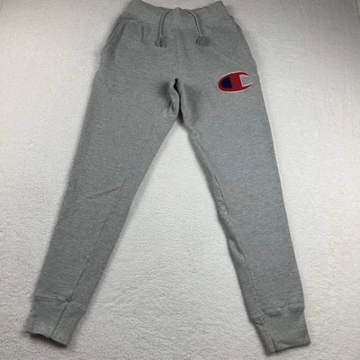 Pantalones deportivos Champion tejido inverso polar con logotipo gris cónico talla pequeña S Foto 1 de 4