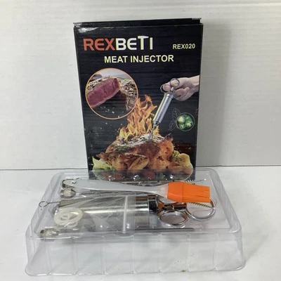 Inyector de carne de acero inoxidable REXBETI en caja Foto 1 de 3