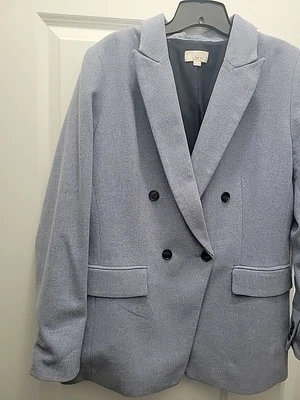 Blazer feminino LOFT jaqueta tamanho 14 lã manchada mirtilo blnd - Imagem 1 de 4