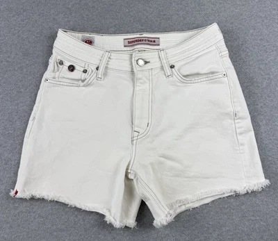 Superdry Women’s High waisted Denim Shorts Sz 28 And 4,5 Inches - Image 1 of 4