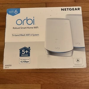 NETGEAR Orbi Whole Home Tri-band Mesh WiFi 6 System (RBK752) – Router. Sealed - Photo 1/6