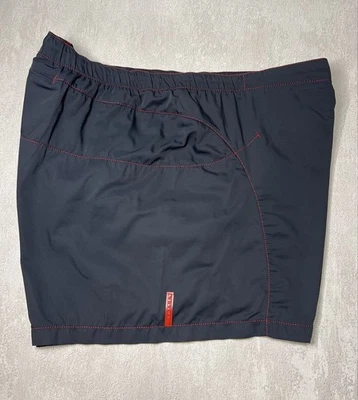 Prada Men's Swim Shorts Size 52 L Navy Blue Red Logo Trim Designer Beachwear Ita - Image 1 of 4
