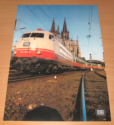 DB BR 103 E-LOK DEUTSCHE BAHN POSTER in DIN A 1 WERBEPLAKAT ORIGINAL 80er NEU 4