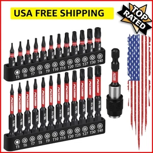 25-piece Torx Bit Set, 1''&2.5'' Security Tamper Proof Torx Impact Screwdriver B - Picture 1 of 10