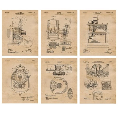 Classic Film Music Stage Theater Patent Prints 6 (8x10) Art for Home Work Office - Image 1 of 4