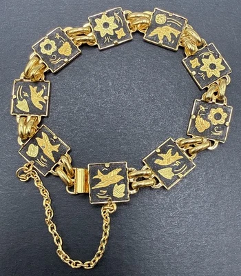 Pulsera Damascena Firmada Flores Pájaros C31 Foto 1 de 4