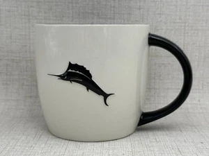 Tommy Bahama Raised Marlin Black And White 20oz Collector Coffee Mug Swordfish - Picture 1 of 8