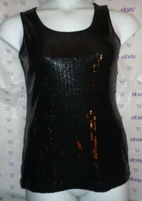 $60 Covington Lentejuelas Frontal Tank Blusa 40 Pecho Talla 6 Jersey Elástico Top Foto 1 de 4