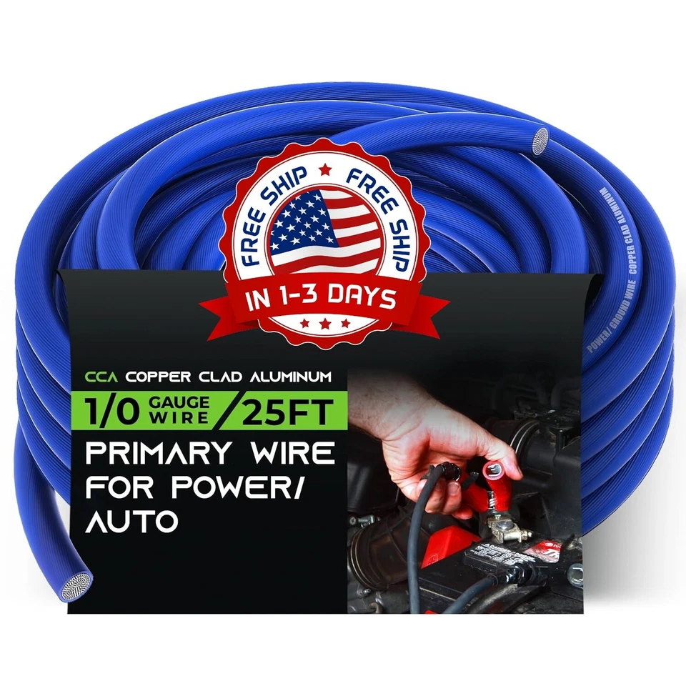 Cables Para Amplificadores De Carro Auto Altavoces Kit De Instalación Calibre EE. UU. Foto 1 de 4